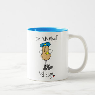 Nuts About Policing T-shirts and Gifts Two-Tone Coffee Mug