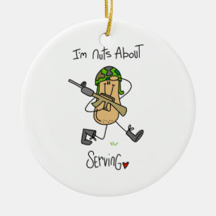 Nuts About Serving T-shirts and Gifts Ceramic Ornament