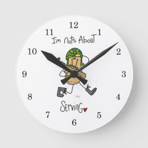 Nuts About Serving T-shirts and Gifts Round Clock