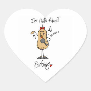 Nuts About Singing T-shirts and Gifts Heart Sticker