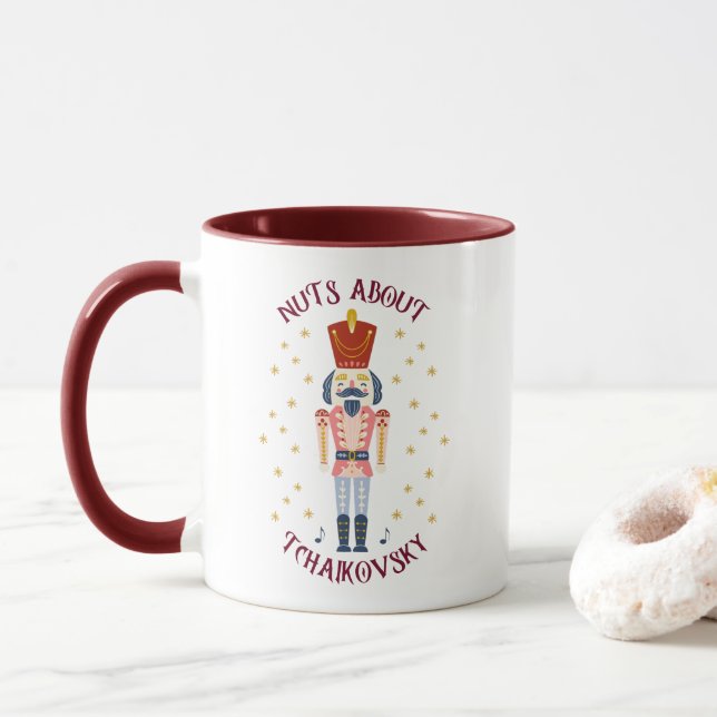 Nuts About Tchaikovsky Nutcracker Holiday Music Mug (With Donut)