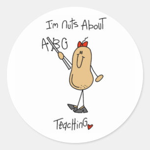 Nuts About Teaching T-shirts and Gifts Classic Round Sticker