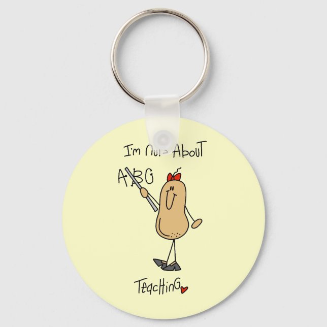 Nuts About Teaching T-shirts and Gifts Key Ring (Front)
