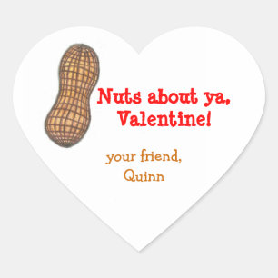 Nuts about ya Valentine personalised sticker