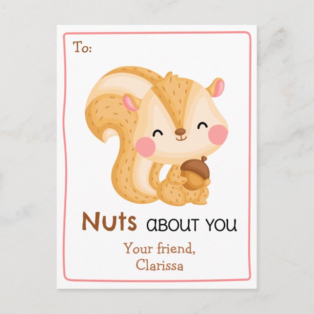 Nuts About You - Funny Cute Valentines Day Card (Front)