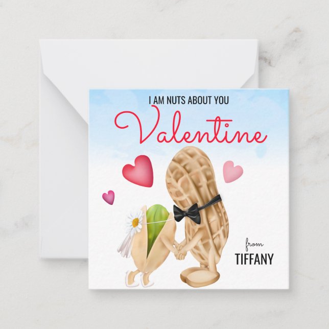 Nuts About You Funny Pun Couple Valentine Card (Front)