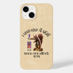 Nuts All Day - Funny Squirrel Wine Drinker Case-Mate iPhone 14 Case
