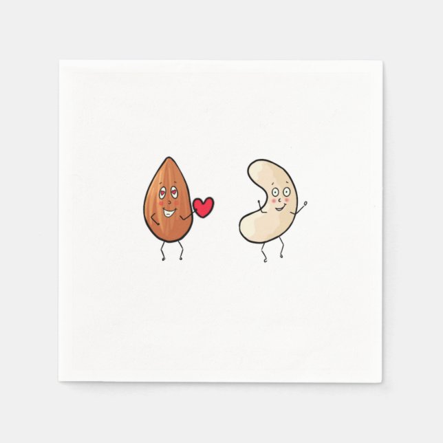 Nuts, almond and cashew nut theme napkin (Front)