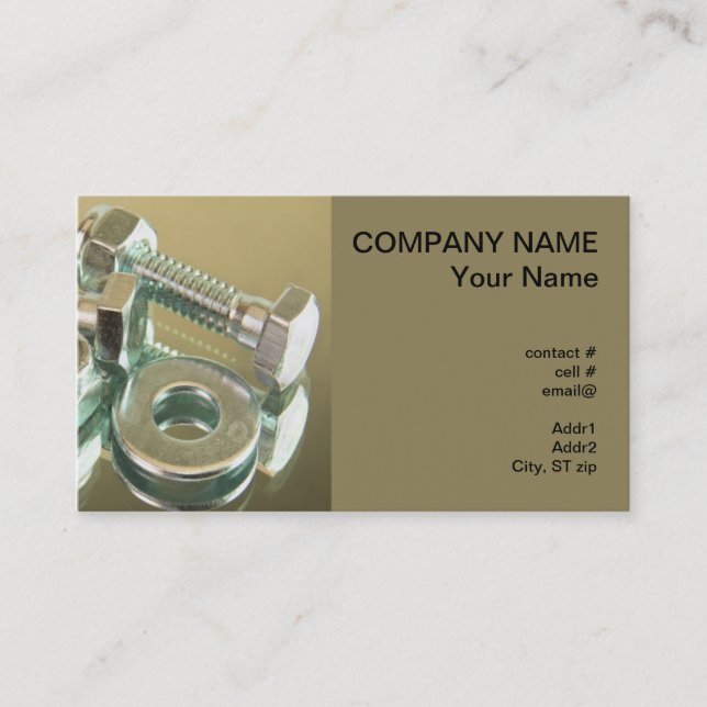 nuts and bolts business card (Front)