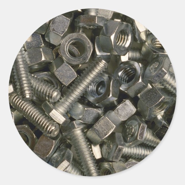 Nuts and bolts classic round sticker (Front)