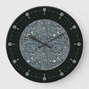 Nuts and Bolts Pattern Wall Clock
