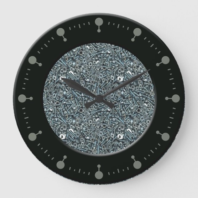Nuts and Bolts Pattern Wall Clock (Front)