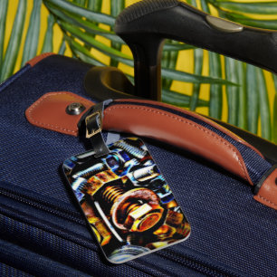 Nuts and Bolts Pop Art Luggage Tag