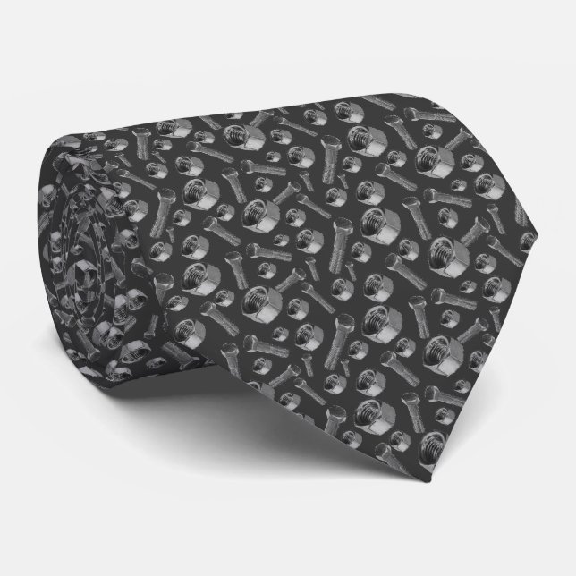 Nuts and Bolts Print on Necktie (Rolled)