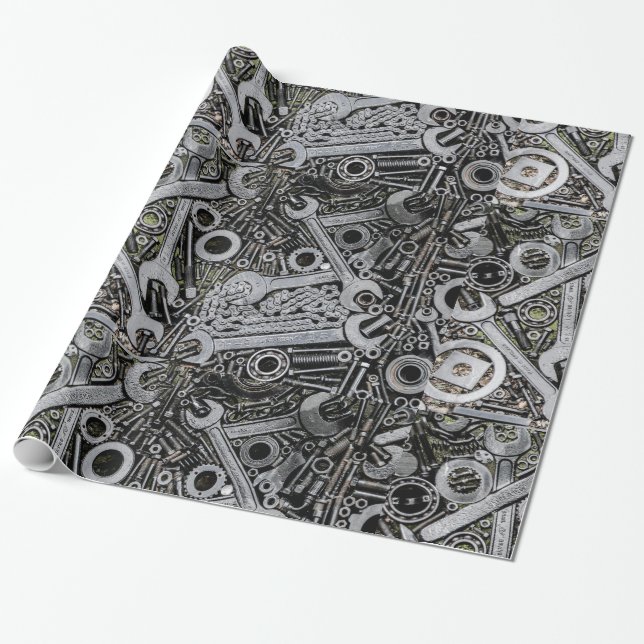 Nuts and Bolts Wrapping Paper (Unrolled)