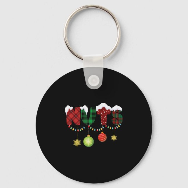 Nuts chestnuts christmas Couples matching Key Ring (Front)