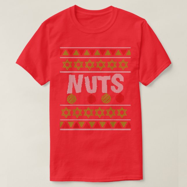 Nuts Chestnuts Funny Matching Couples Ugly Christm T-Shirt (Design Front)
