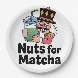 Nuts For Matcha Christmas Nutcracker Matcha Drink Paper Plate