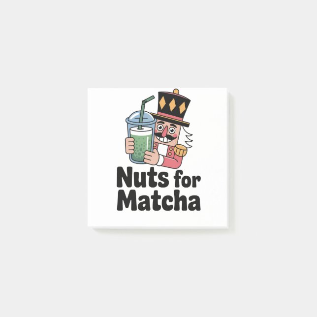 Nuts For Matcha Christmas Nutcracker Matcha Drink Post-it Notes (Front)