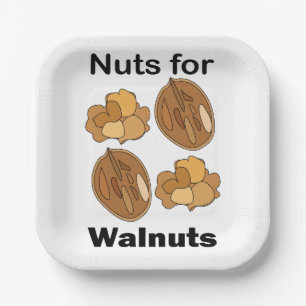 Nuts For Walnuts Funny Party Paper Plate