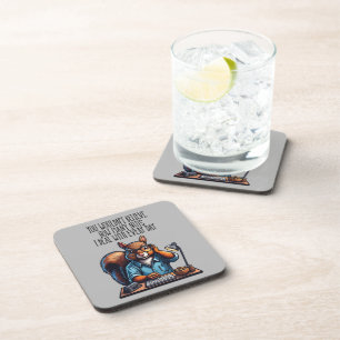 Nuts In The Office - funny workplace squirrel Coaster