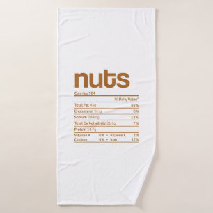 Nuts Nutrition Facts Funny Thanksgiving Christmas Bath Towel