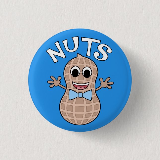 Nuts or No Nuts themed gender reveal pin (Front)