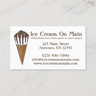 Nutty Buddy Chocolate Ice Cream Sweet Shoppe Cone Business Card