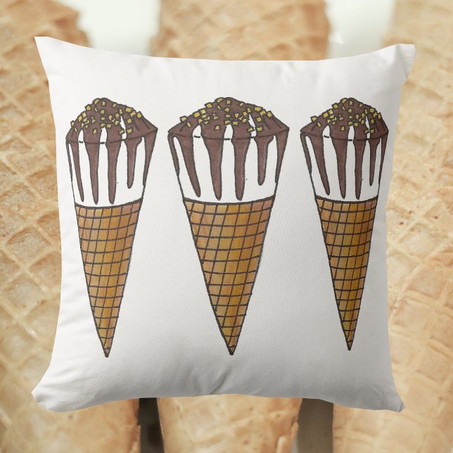 Nutty Buddy Ice Cream Cone Peanuts Chocolate Cushion (Ice cream cone pillow)
