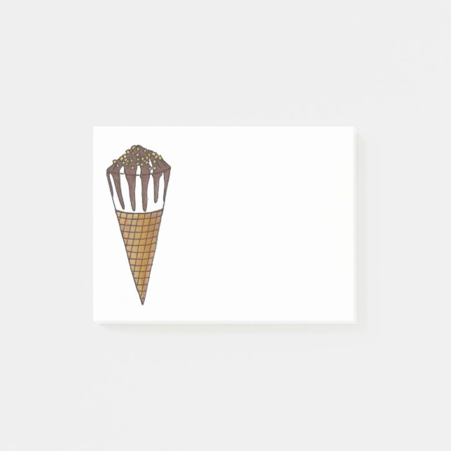 Nutty Buddy Vanilla Ice Cream Cone Foodie Post Its Post-it Notes (Front)