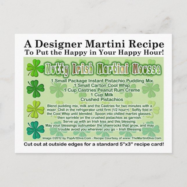 Nutty Irish Martini Mousse Recipe Postcard (Front)