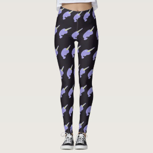 Nutty Narwhals Cute Undersea Animal Cartoon  Leggings