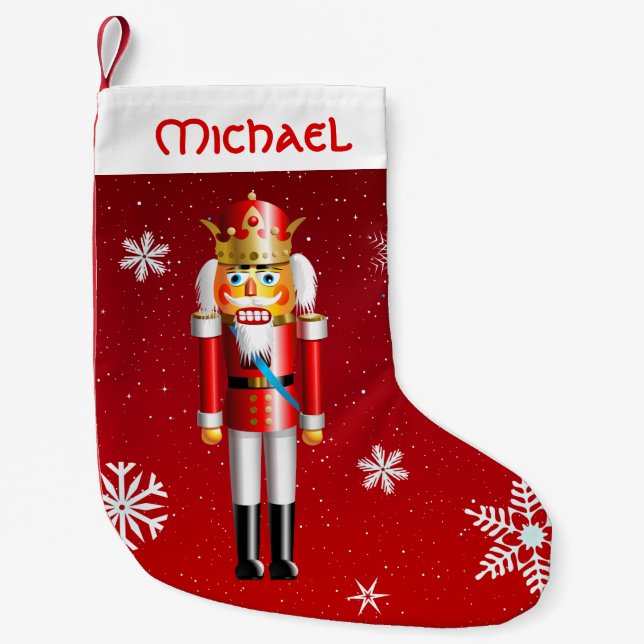 Nutty Nutcracker King Small Christmas Stocking (Front)