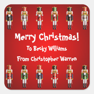 Nutty Nutcracker Toy Soldiers Army Cartoon Square Sticker