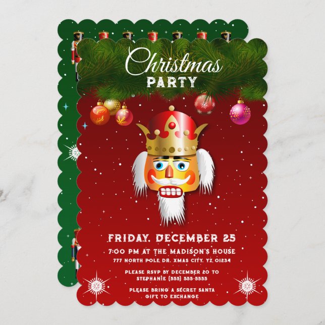 Nutty Nutcrackers Christmas Party Invitation (Front/Back)
