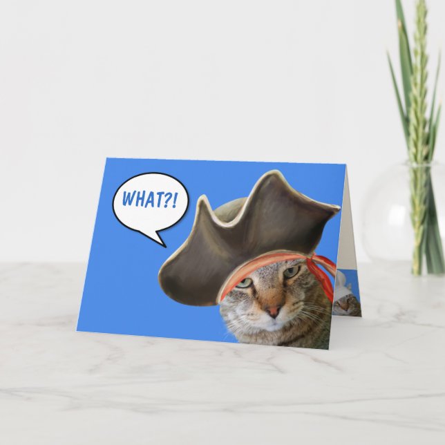 Nutty Pirate Cat Get Well Card (Front)