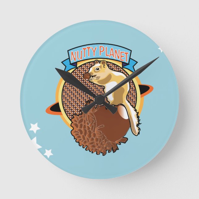 Nutty planet round clock (Front)