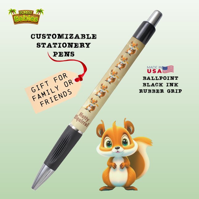 Nutty Squirrel Cute Wildlife Animal Character 🐿 (Adorable Wild Nutty Squirrel Fall Forest Creature Nature Wildlife Animal Stationery Pen Gift 🐿🎁)