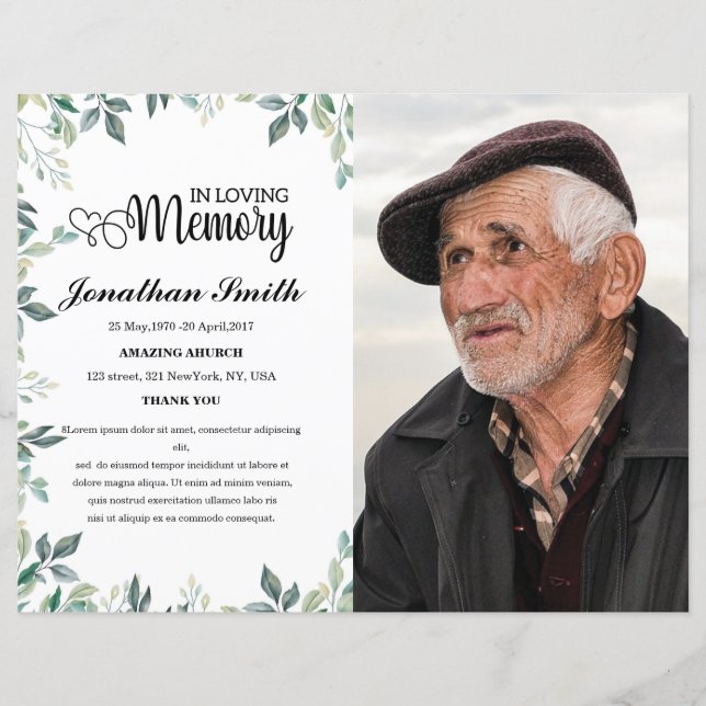 nuture Funeral Program template (Front)