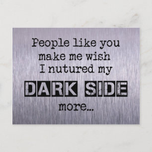 Nuture My Dark Side Rude Postcard