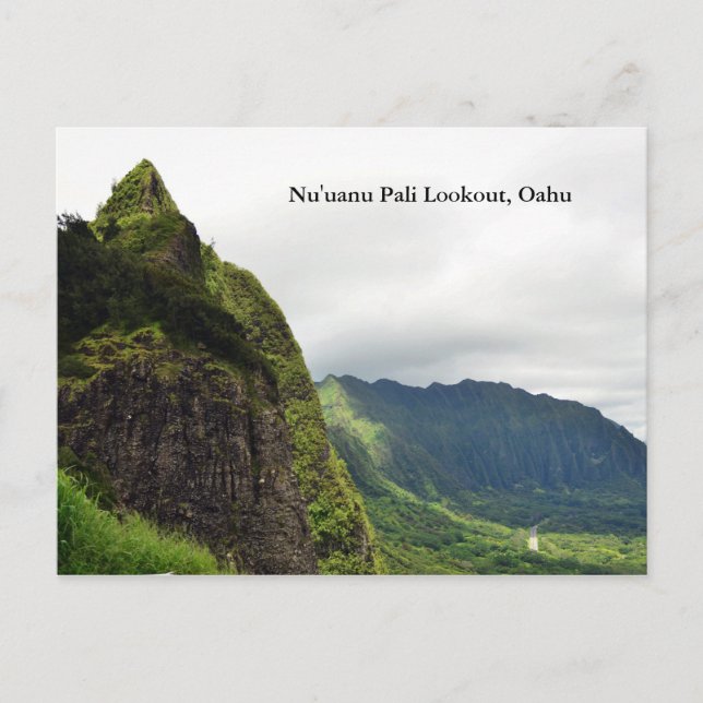 Nu'uanu Pali Lookout Postcrd Postcard (Front)