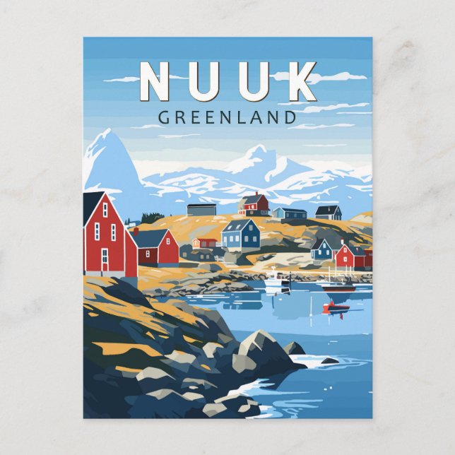 Nuuk Greenland Travel Art Vintage Postcard (Front)