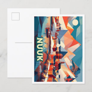 Nuuk Greenland Travel artistic colourful Postcard