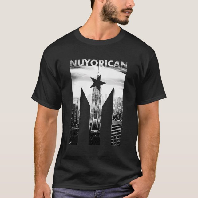 Nuyorican Flag Of Puerto Rico Print T-Shirt (Front)