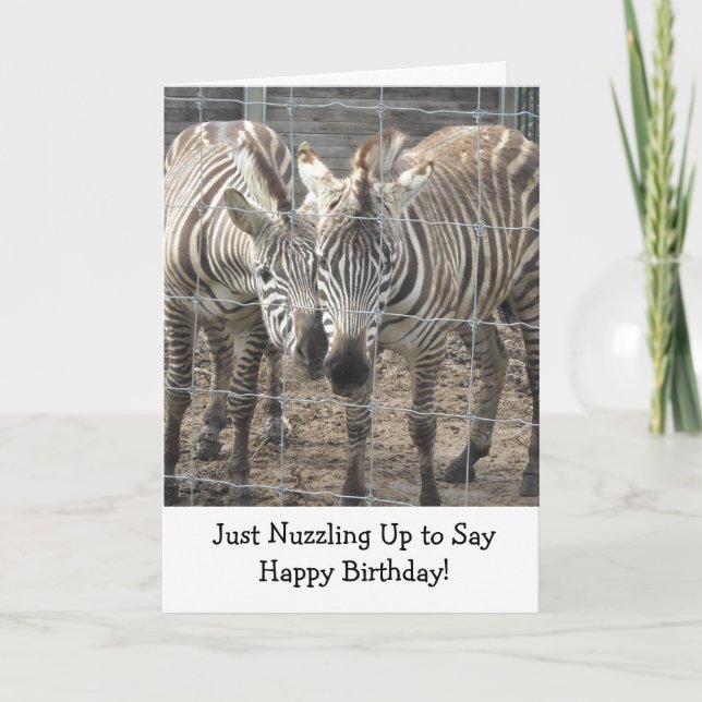 Nuzzling Zebras Card (Front)