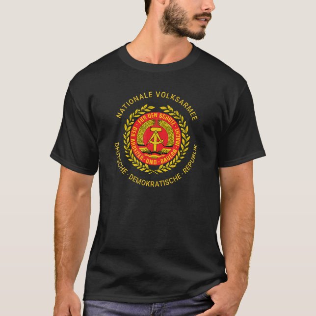 NVA I National Folk Army State Crest DDR Veteran T-Shirt (Front)