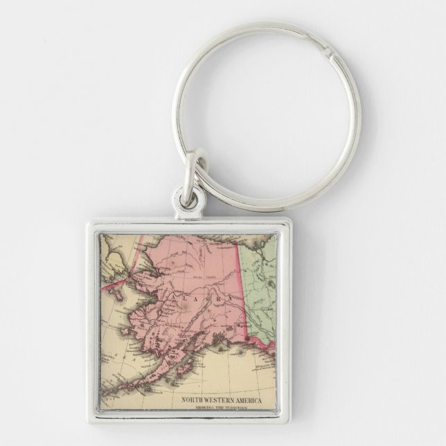 NW America Map by Mitchell Key Ring (Front)