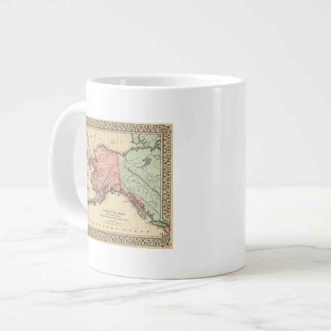 NW America Map by Mitchell Large Coffee Mug (Front Left)