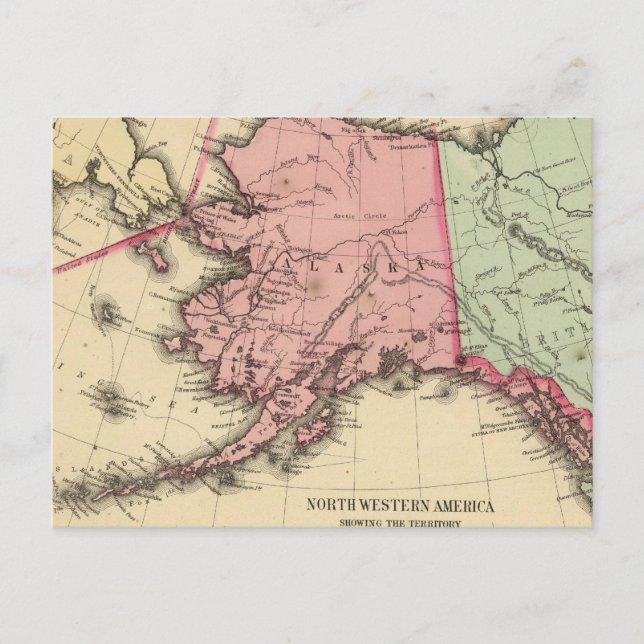 NW America Map by Mitchell Postcard (Front)