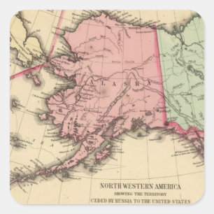 NW America Map by Mitchell Square Sticker
